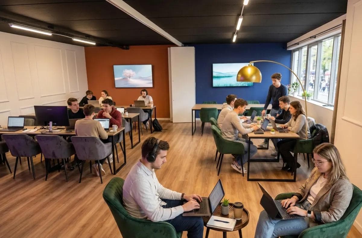 Étudiants d'Excellence Business School sur le campus d'Épinay-sur-Seine